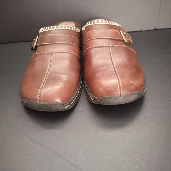 Bare Traps Kismet Ladies Size 7M Dark Brown Leather Upper Slip On Clog Mules - Picture 6 of 9